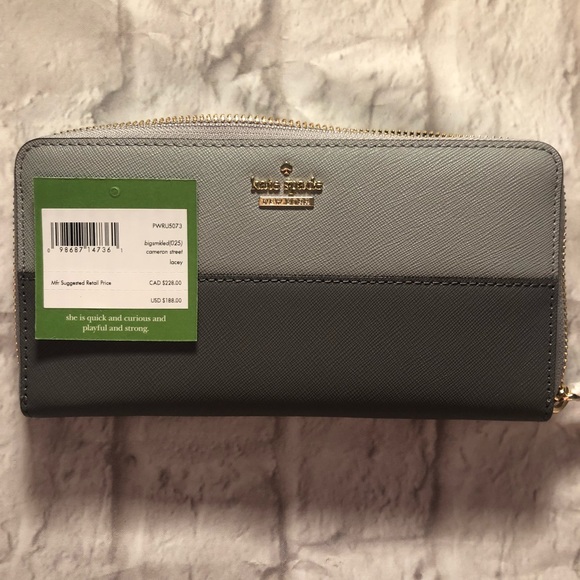 Kate Spade Cameron Street Big Smoke Lacey Wallet - Picture 6 of 6